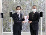 2/19　大口町　「地域・農業活性化活動助成」非接触式検知器の贈呈式をおこないました